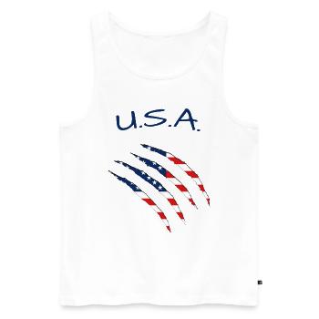 USA America - Männer Premium Bio Tank Top - Weiß - Vorne - AI Model Male 178 light (178cm)