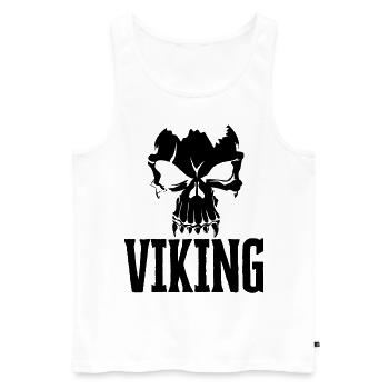 Viking Totenkopf Wikinger Walhalla - Männer Premium Bio Tank Top - Weiß - Vorne - AI Model Male 178 light (178cm)