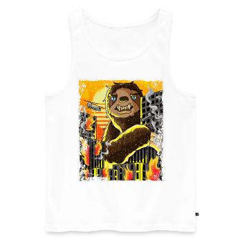 Slothzilla japanisches Faultier Japan Sunset - Männer Premium Bio Tank Top - Weiß - Vorne - Michal (187cm)