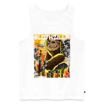 Slothzilla japanisches Faultier Japan Sunset - Männer Premium Bio Tank Top - Weiß - Vorne - Michal (187cm)