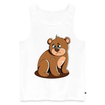 Cute Bear Cuddly Toy Hug Stuffed Animal Love - Men's Premium Organic Tank Top - white - Front - Michal (187cm)