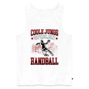 Coole Jungs spielen Handball Handballer - Männer Premium Bio Tank Top - Weiß - Vorne - Michal (187cm)
