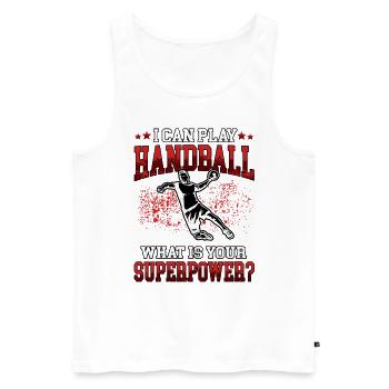 Je peux jouer Handball Handball Player Handball Player - Débardeur bio Premium Homme - blanc - Devant - Michal (187cm)