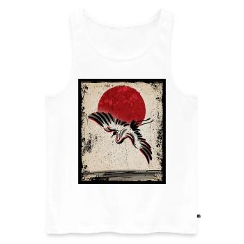 Grue Art Art Japonais Vintage Rétro - Débardeur bio Premium Homme - blanc - Devant - Michal (187cm)