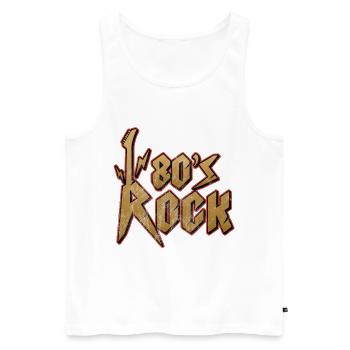 80' Rock / 80s Rock Music Guitar Design - Men's Premium Organic Tank Top - white - Front - Michal (187cm)