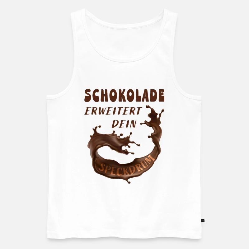 Schokolade Speckdrum Humor - Männer Premium Bio Tank Top - Weiß