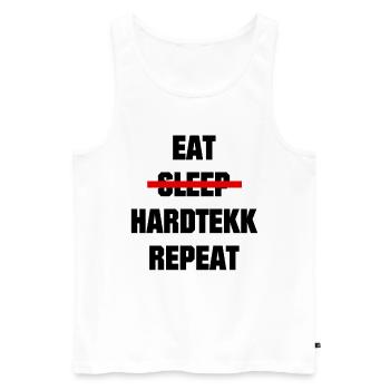 Hardtekk - Merch - Tekk - Geschenk - Männer Premium Bio Tank Top - Weiß - Vorne - AI Model Male 178 light (178cm)