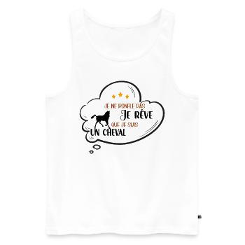 Je Ne Ronfle Pas Je Rêve Que Idée Cadeau Drôle - Débardeur bio Premium Homme - blanc - Devant - Michal (187cm)