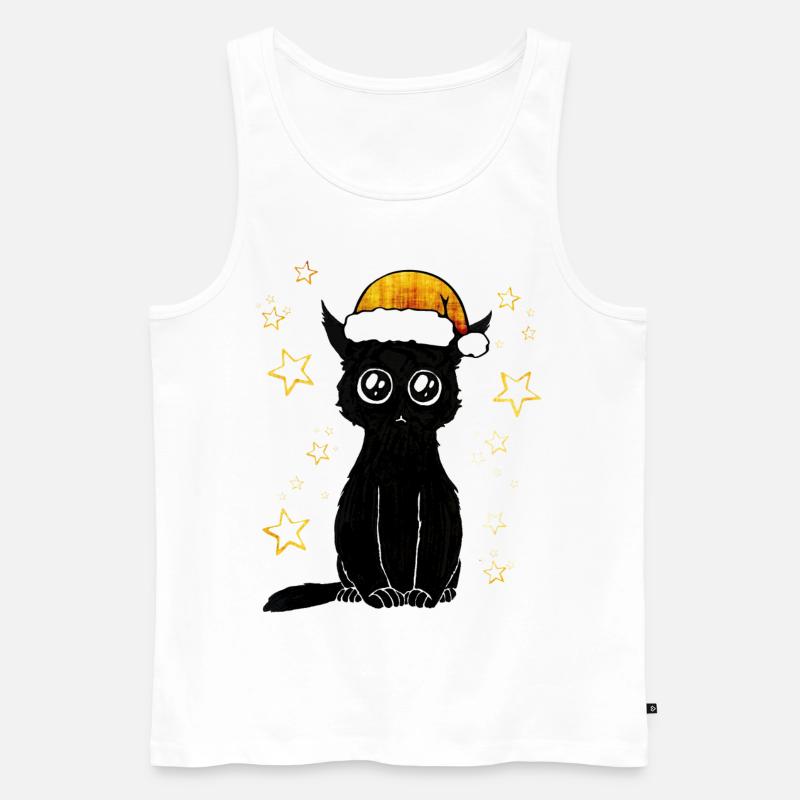wheinachts katze - Männer Premium Bio Tank Top - Weiß
