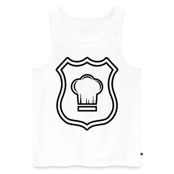 Chef's Hat Coat of Arms Koch - Men's Premium Organic Tank Top - white - Front - AI Model Male 178 light (178cm)