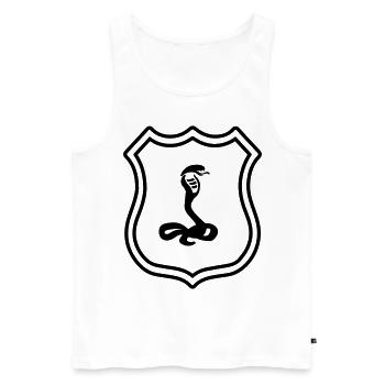 Schlange Wappen Kobra - Männer Premium Bio Tank Top - Weiß - Vorne - Michal (187cm)