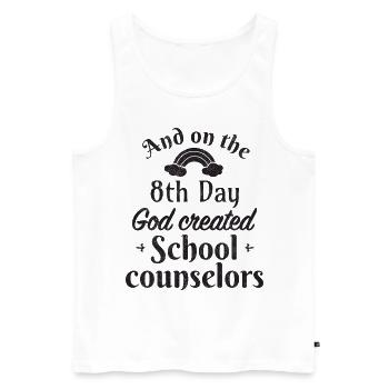 And on the 8th day God created School counselors - Männer Premium Bio Tank Top - Weiß - Vorne - AI Model Male 178 light (178cm)