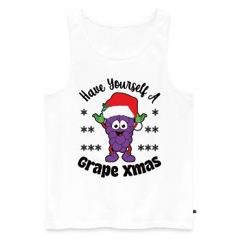Have yourself a Grape Xmas - Männer Premium Bio Tank Top - Weiß - Vorne - AI Model Male 178 light (178cm)