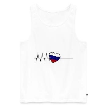 Russland Herzschlag - Männer Premium Bio Tank Top - Weiß - Vorne - AI Model Male 178 light (178cm)