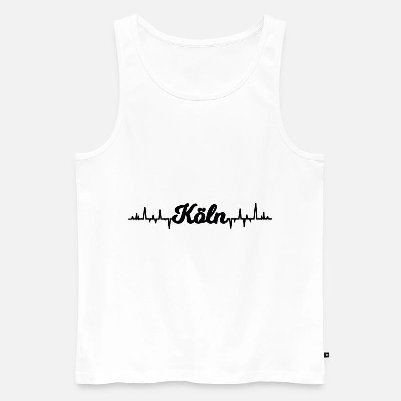 Der Kölner Pulsschlag - Männer Premium Bio Tank Top - Weiß