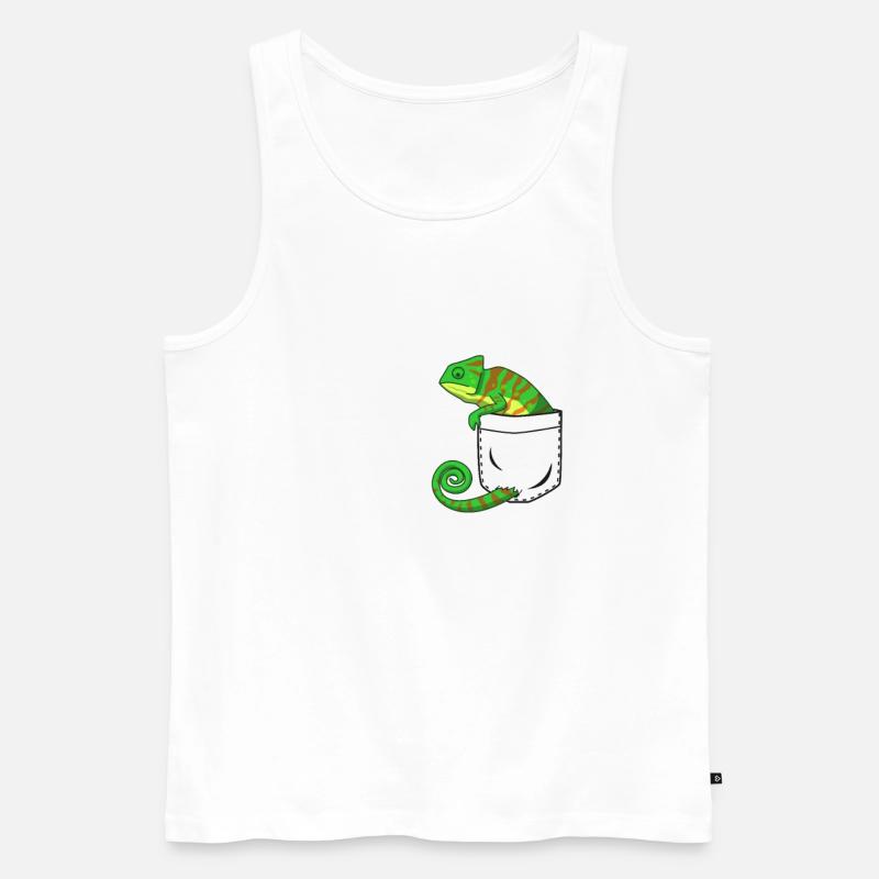 Chameleon Reptil Geschenk - Männer Premium Bio Tank Top - Weiß