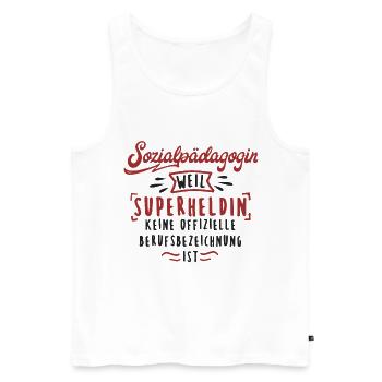 Sozialpädagogin Soziale Arbeit Sozialpädagogik - Männer Premium Bio Tank Top - Weiß - Vorne - Michal (187cm)
