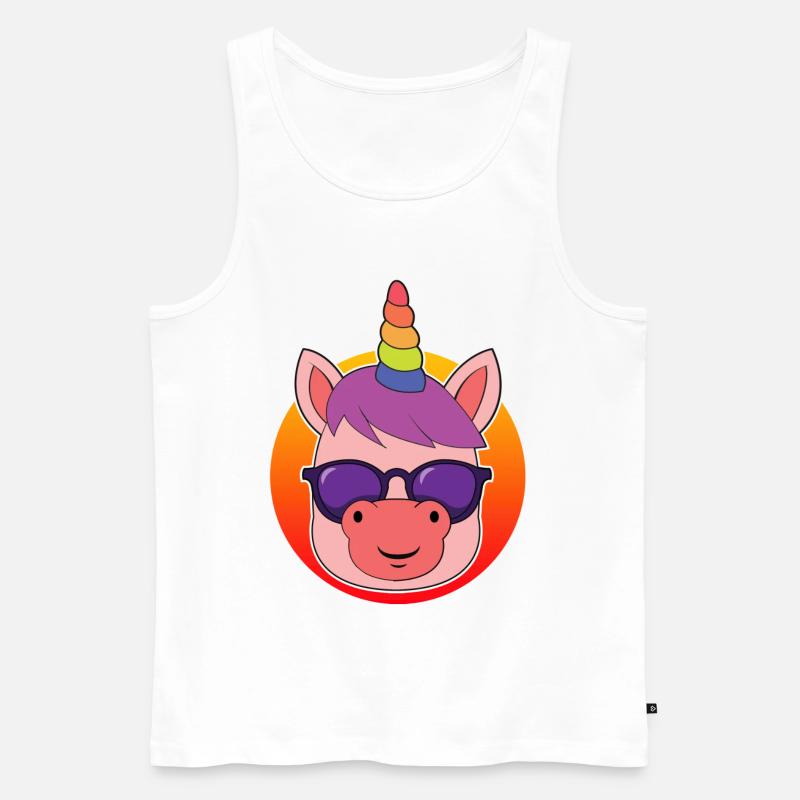 Cooles Einhorn - Männer Premium Bio Tank Top - Weiß