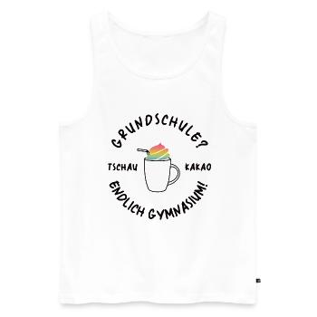Grundschule Endlich Gymnasium 5. Klasse Geschenk - Männer Premium Bio Tank Top - Weiß - Vorne - Michal (187cm)