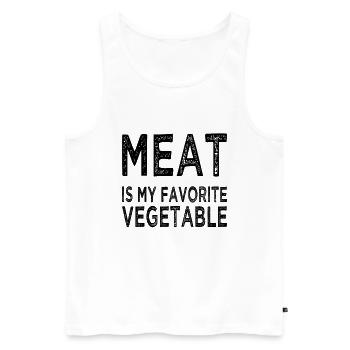 Grillen Metzger Schlachter Koch Fleischer Steak - Männer Premium Bio Tank Top - Weiß - Vorne - AI Model Male 178 light (178cm)