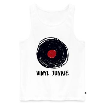 Tourne-disque vinyle Junkie - Débardeur bio Premium Homme - blanc - Devant - Michal (187cm)