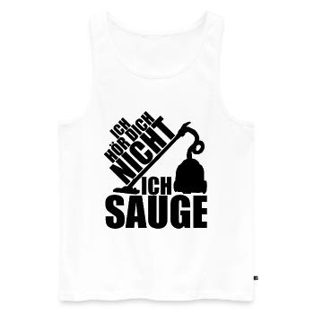 Je ne t'entends pas je suce t-shirt femme au foyer femme - Débardeur bio Premium Homme - blanc - Devant - AI Model Male 178 light (178cm)