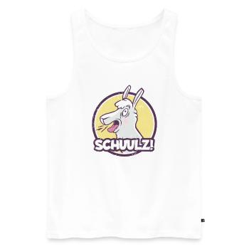 rülpsendes Lama Schulz Spruch lustiges Alpaka - Männer Premium Bio Tank Top - Weiß - Vorne - AI Model Male 178 light (178cm)