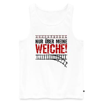 Nur über meine Weiche | Eisenbahn & Modellbahn - Männer Premium Bio Tank Top - Weiß - Vorne - AI Model Male 178 light (178cm)