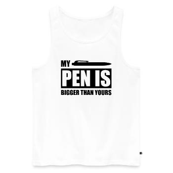 My pen is bigger than yours funny office sayings - Men's Premium Organic Tank Top - white - Front - AI Model Male 178 light (178cm)