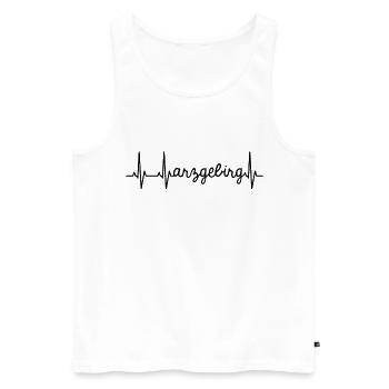 Arzgebirg Herzschlag Motiv Erzgebirge Erzgebirger - Männer Premium Bio Tank Top - Weiß - Vorne - Michal (187cm)