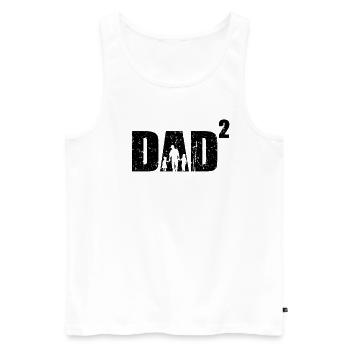 Dad hoch 2 Birth Gift Father of Two Dad - Men's Premium Organic Tank Top - white - Front - Michal (187cm)