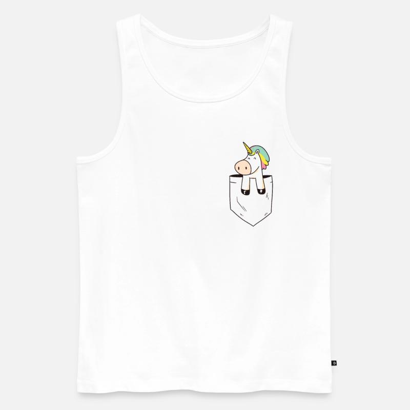 Einhorn Einhörner Tasche - Männer Premium Bio Tank Top - Weiß