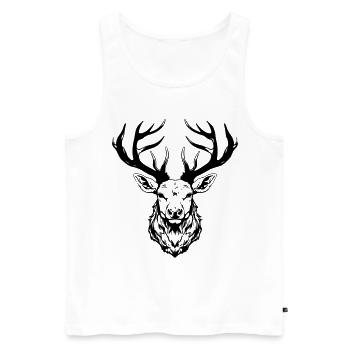 Deer Head - Men's Premium Organic Tank Top - white - Front - AI Model Male 178 light (178cm)