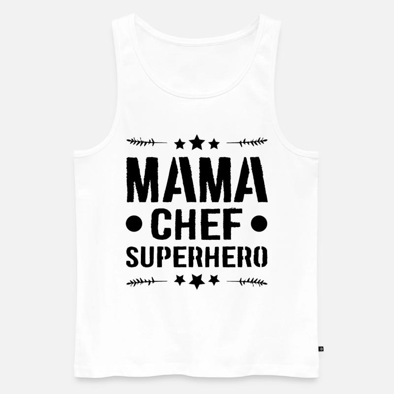 Mama Chef Superheld Mutter - Männer Premium Bio Tank Top - Weiß