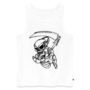 Skelett mit Sense - Männer Premium Bio Tank Top - Weiß - Vorne - AI Model Male 178 light (178cm)