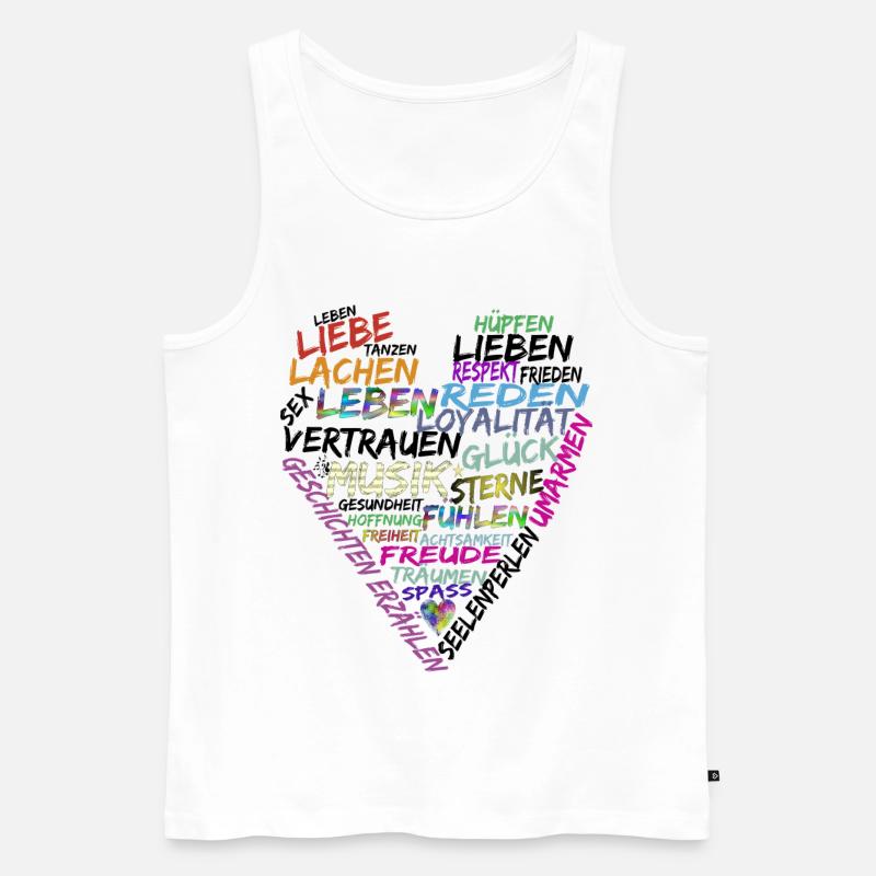 Herz Text - Männer Premium Bio Tank Top - Weiß