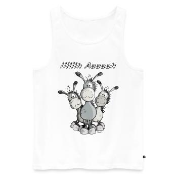 Esel Trio - Männer Premium Bio Tank Top - Weiß - Vorne - AI Model Male 178 light (178cm)