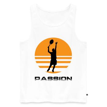 tennis - Men's Premium Organic Tank Top - white - Front - Michal (187cm)