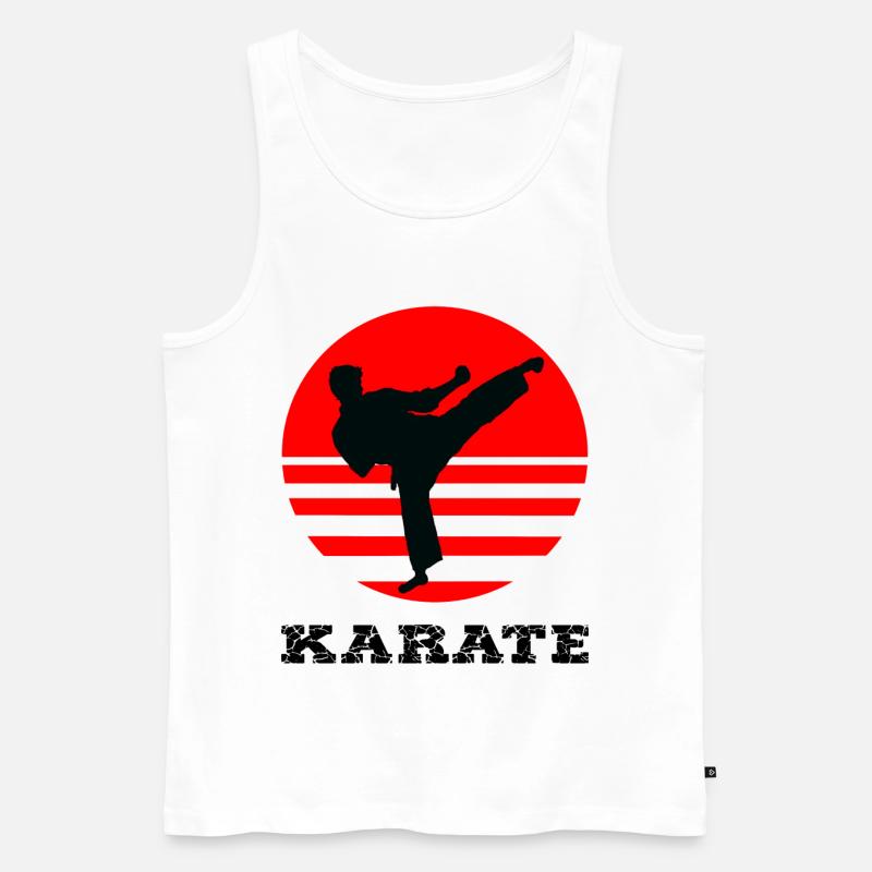 Karate - Männer Premium Bio Tank Top - Weiß