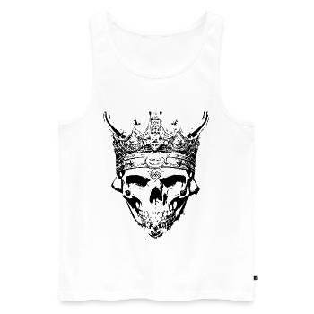 Skull King with Crown - Men's Premium Organic Tank Top - white - Front - Michal (187cm)