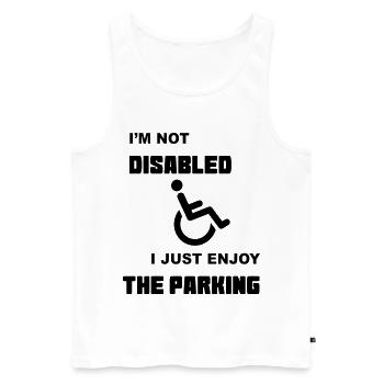 Ich bin nur im Rollstuhl zum Parken * - Männer Premium Bio Tank Top - Weiß - Vorne - Michal (187cm)
