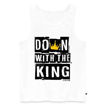 Gelbe Kronen Silhouette auf Schwarz - Männer Premium Bio Tank Top - Weiß - Vorne - Michal (187cm)