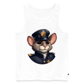 Souris Policier - Débardeur bio Premium Homme - blanc - Devant - Michal (187cm)
