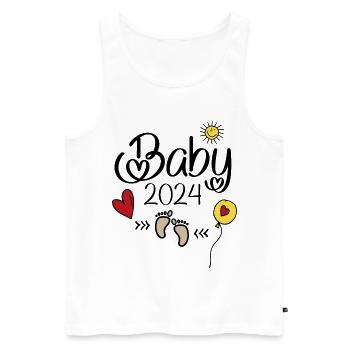 Bébé né en 2024 - Débardeur bio Premium Homme - blanc - Devant - Michal (187cm)