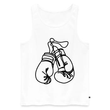 Boxing Gloves Sketch - Men's Premium Organic Tank Top - white - Front - AI Model Male 178 light (178cm)