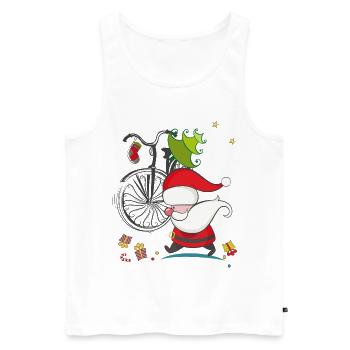 Weihnachtsmann im Stress - Männer Premium Bio Tank Top - Weiß - Vorne - Michal (187cm)