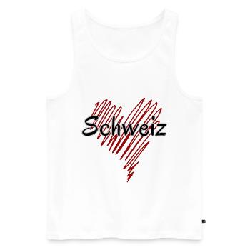 I love Switzerland, made in Switzerland - Men's Premium Organic Tank Top - white - Front - Michal (187cm)