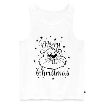 Eichhörnchen – Merry Christmas - Männer Premium Bio Tank Top - Weiß - Vorne - AI Model Male 178 light (178cm)