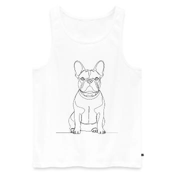 Frenchie Süßes Geschenk Lustig Hund Mama - Männer Premium Bio Tank Top - Weiß - Vorne - Michal (187cm)