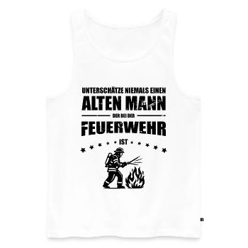 Alter Mann - Feuerwehr Geschenk Feuerwehrmann - Männer Premium Bio Tank Top - Weiß - Vorne - AI Model Male 178 light (178cm)